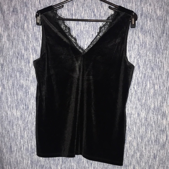 Vero Moda top black velvet tank - Picture 6 of 6